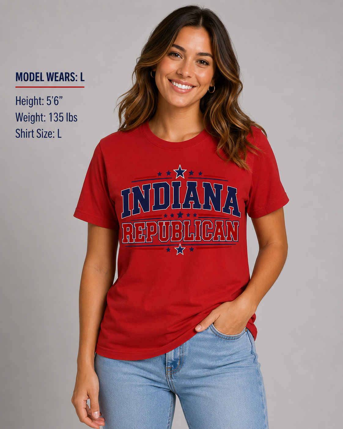 Indiana Republican Unisex T-Shirt State Pride Political Tee Red 2026
