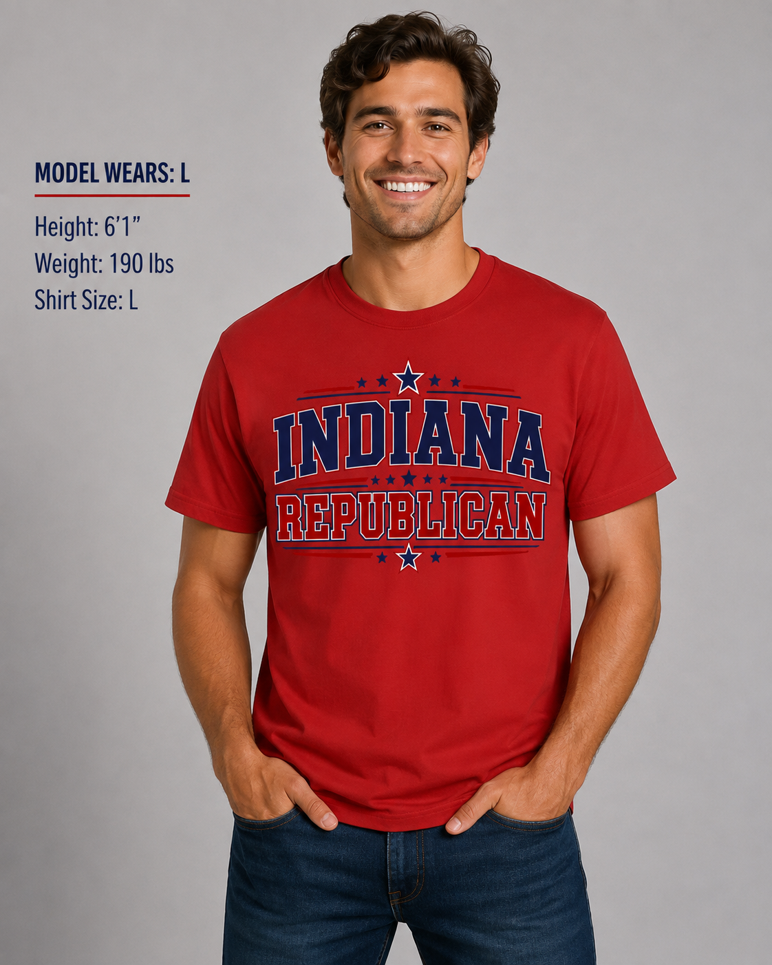 Indiana Republican Unisex T-Shirt State Pride Political Tee Red 2026