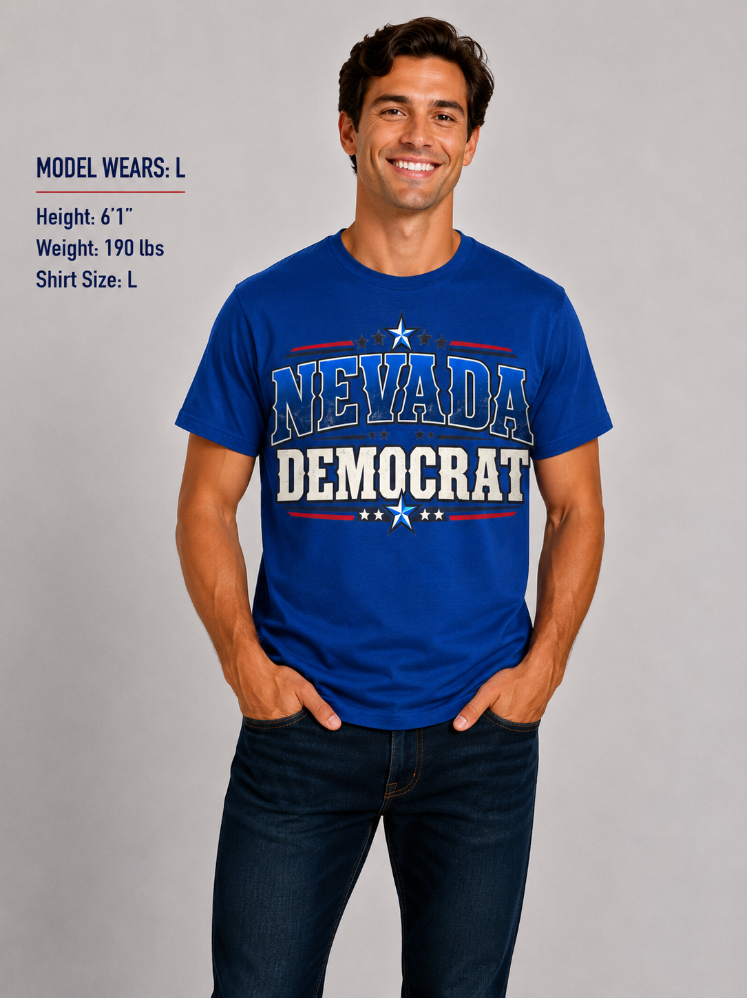 Nevada Democrat Unisex T-Shirt State Pride Political Tee Blue 2026