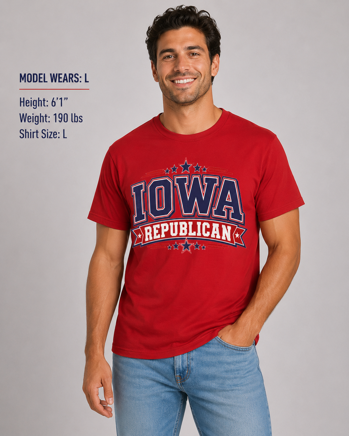 Iowa Republican Unisex T-Shirt State Pride Political Tee Red 2026