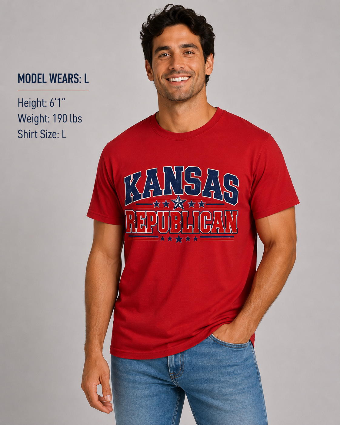 Kansas Republican Unisex T-Shirt State Pride Political Tee Red 2026