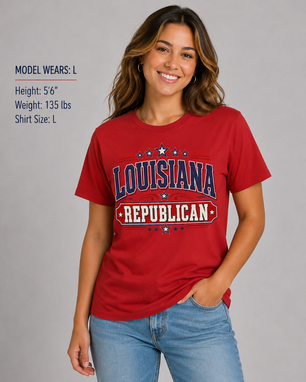 Louisiana Republican Unisex T-Shirt State Pride Political Tee Red 2026