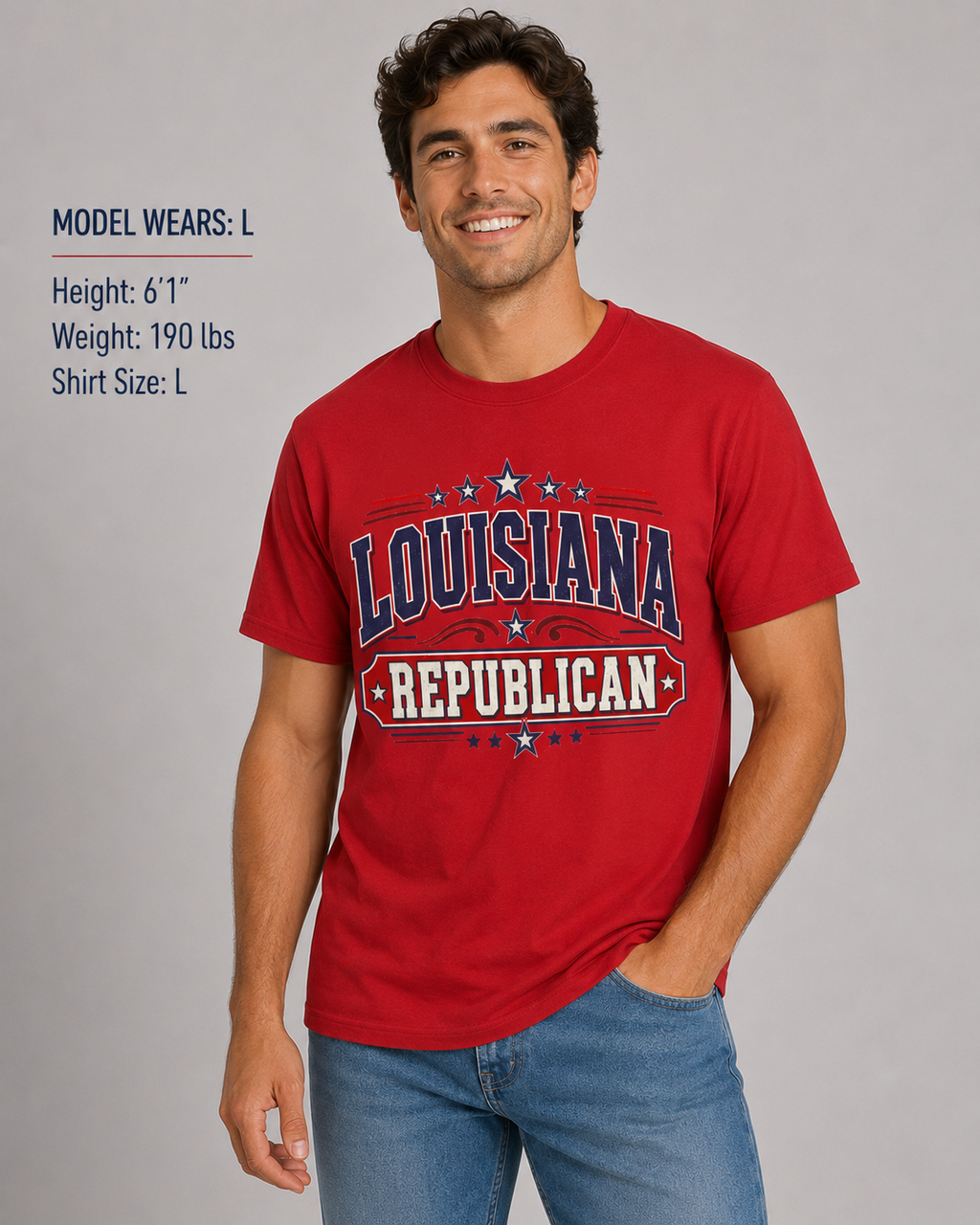 Louisiana Republican Unisex T-Shirt State Pride Political Tee Red 2026
