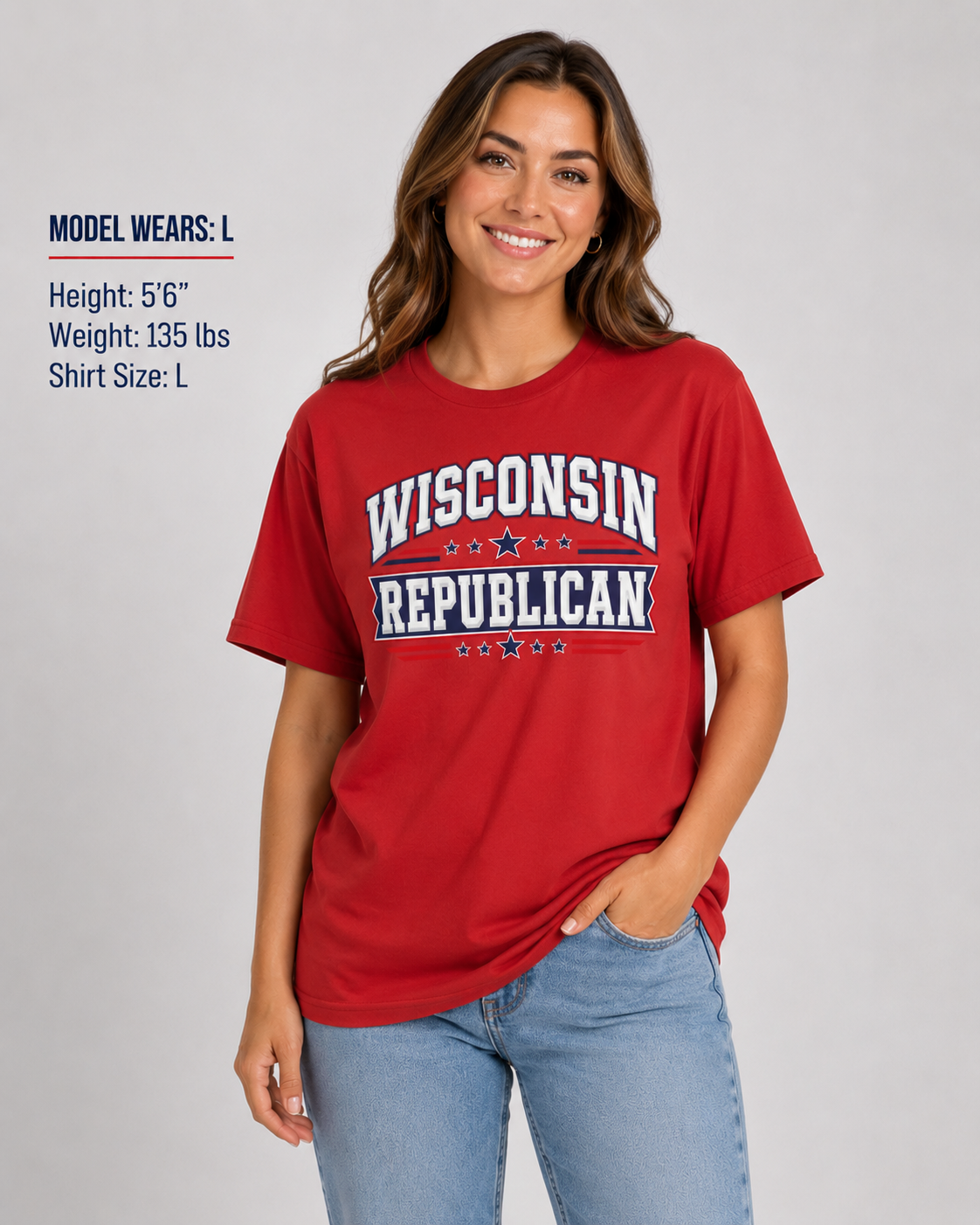 Wisconsin Republican Unisex T-Shirt State Pride Political Tee Red 2026