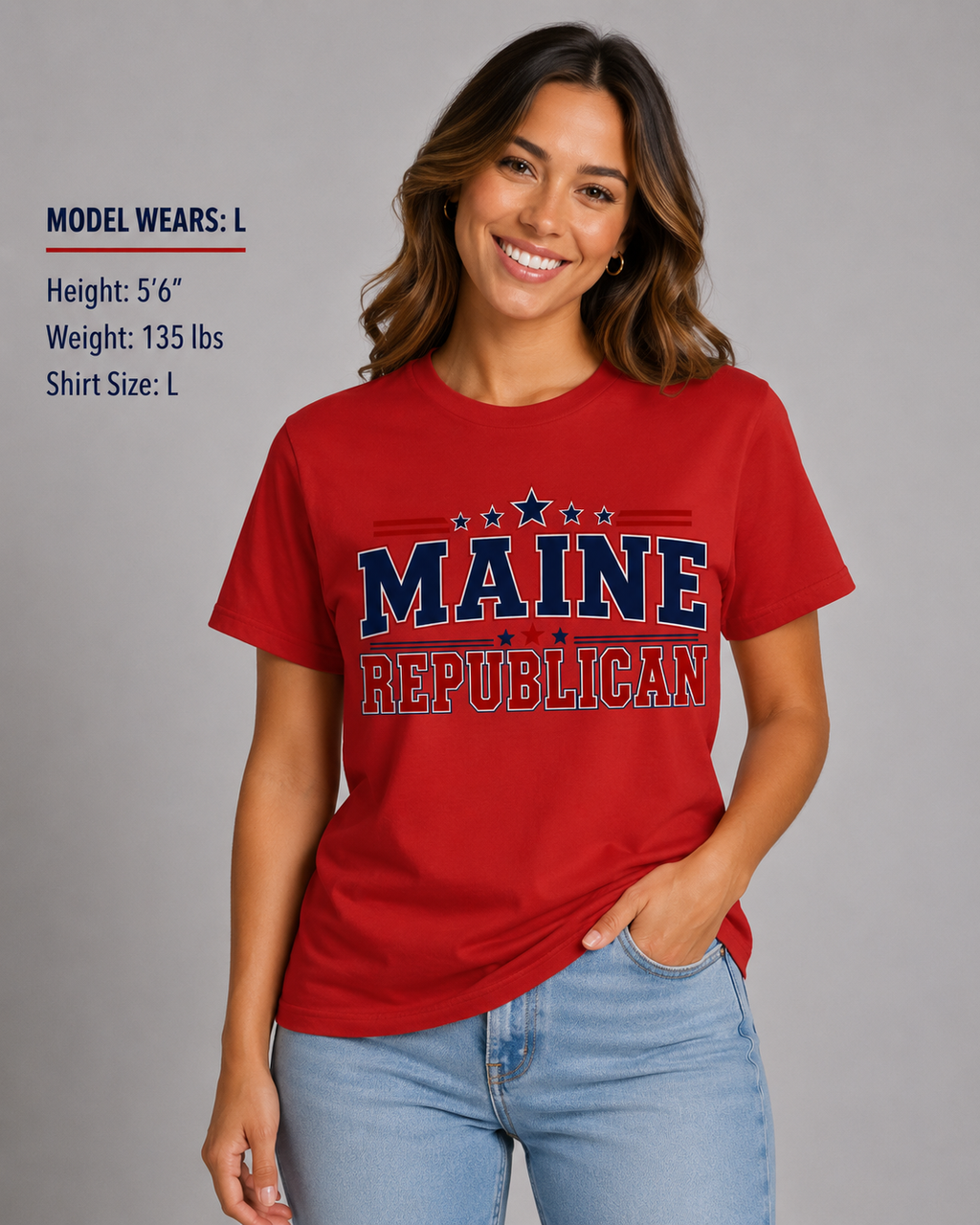Maine Republican Unisex T-Shirt State Pride Political Tee Red 2026