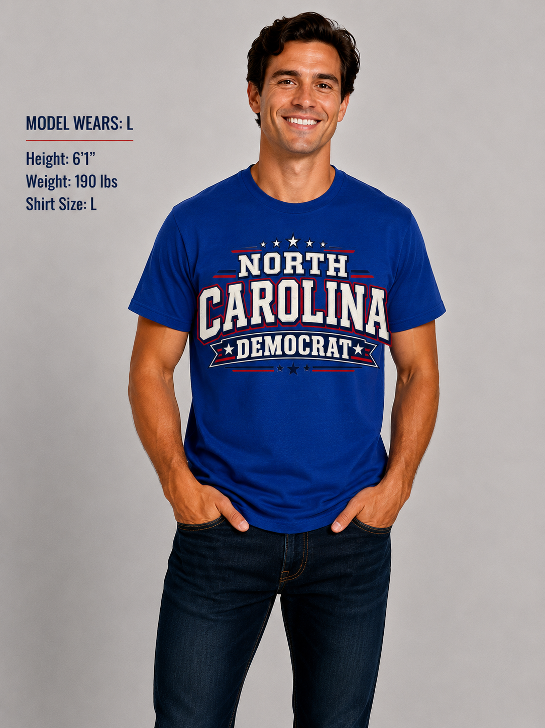 North Carolina Democrat Unisex T-Shirt State Pride Political Tee Blue 2026