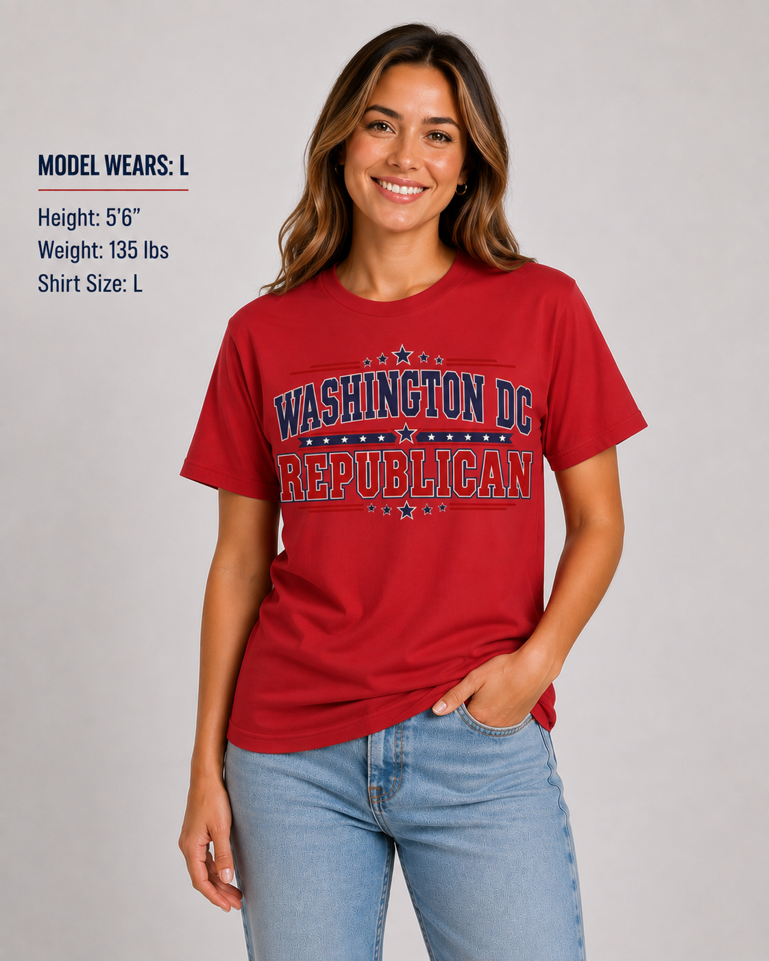 Washington DC Republican Unisex T-Shirt State Pride Political Tee Red 2026