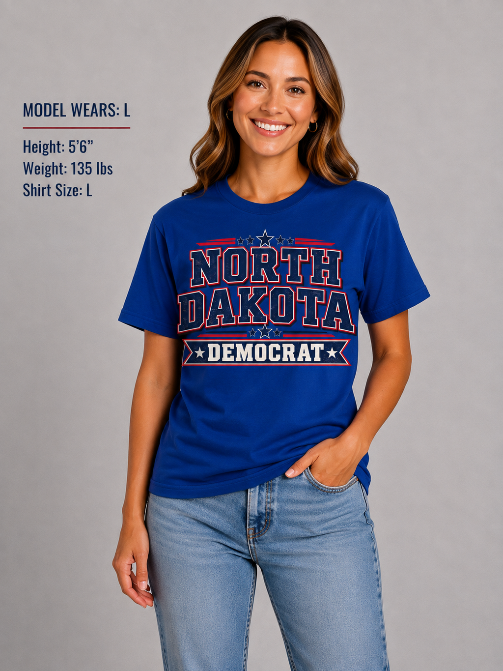 North Dakota Democrat Unisex T-Shirt State Pride Political Tee Blue 2026