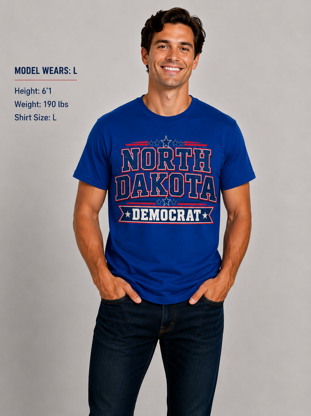 North Dakota Democrat Unisex T-Shirt State Pride Political Tee Blue 2026