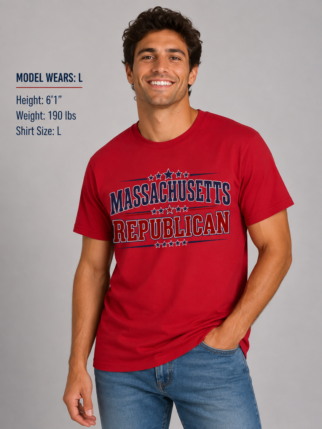 Massachusetts Republican Unisex T-Shirt State Pride Political Tee Red 2026