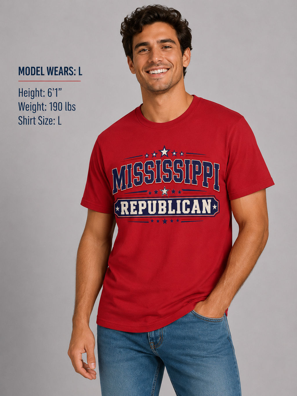 Mississippi Republican Unisex T-Shirt State Pride Political Tee Red 2026