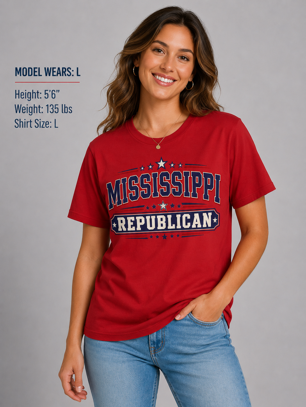 Mississippi Republican Unisex T-Shirt State Pride Political Tee Red 2026