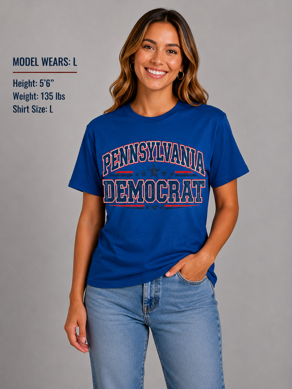 Pennsylvania Democrat Unisex T-Shirt State Pride Political Tee Blue 2026