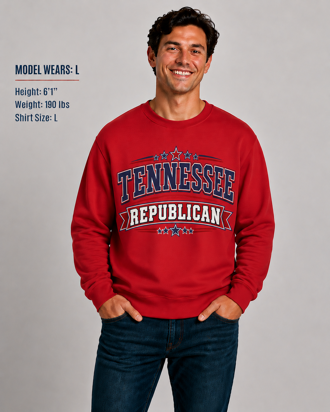 Tennesse Republican Unisex Crewneck Sweatshirt State Pride Political Pullover Red 2026