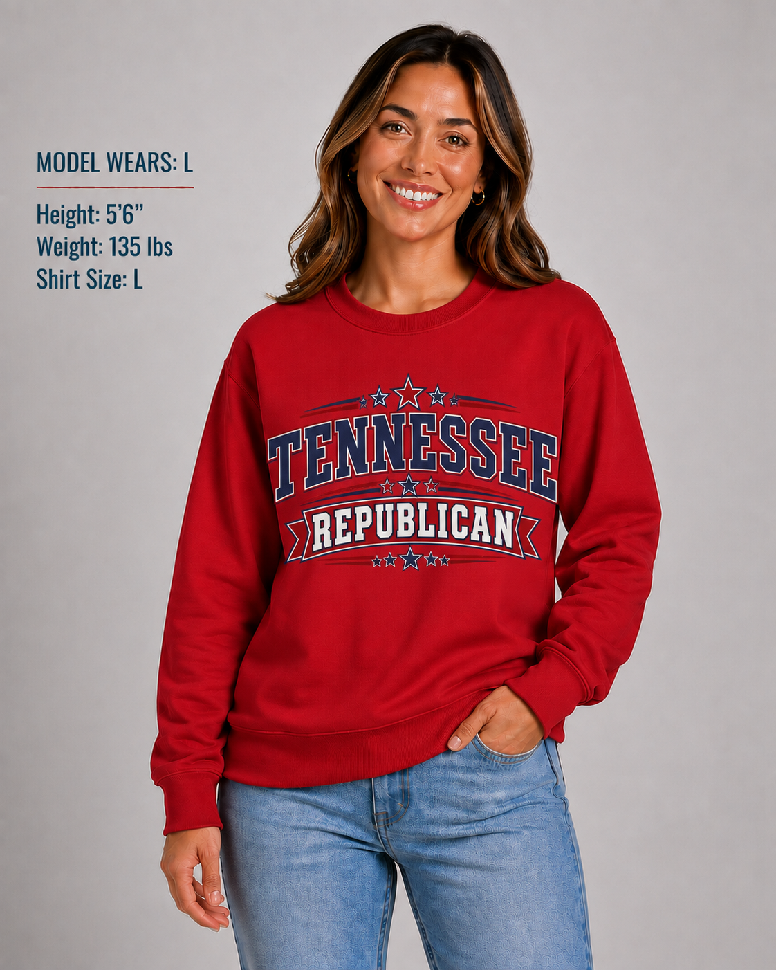 Tennesse Republican Unisex Crewneck Sweatshirt State Pride Political Pullover Red 2026