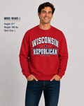 Wisconsin Republican Unisex Crewneck Sweatshirt State Pride Political Pullover Red 2026