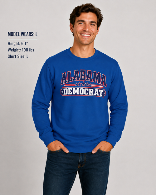 Alabama Democrat Unisex Crewneck Sweatshirt State Pride Political Pullover Blue 2026