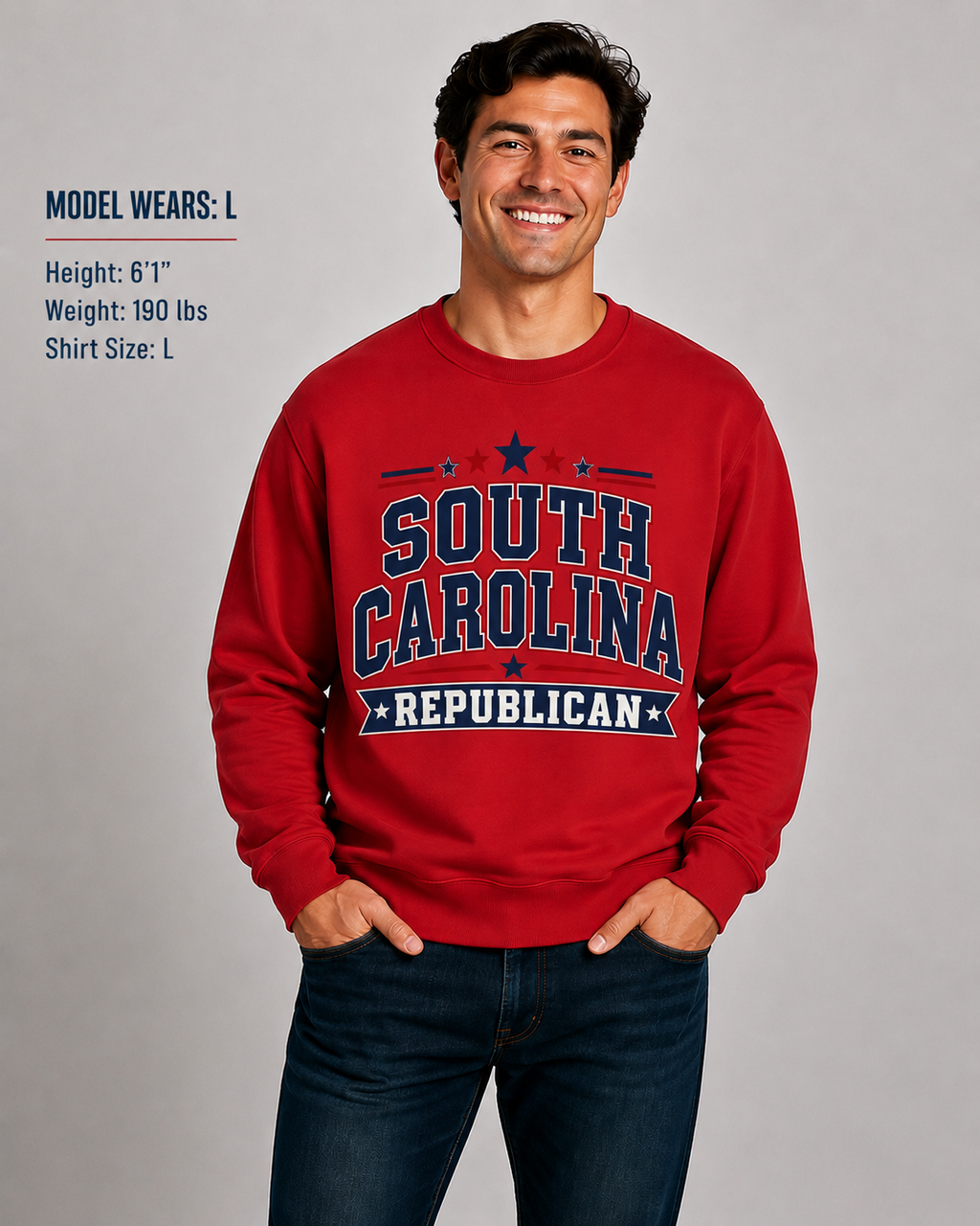 South Carolina Republican Unisex Crewneck Sweatshirt State Pride Political Pullover Red 2026