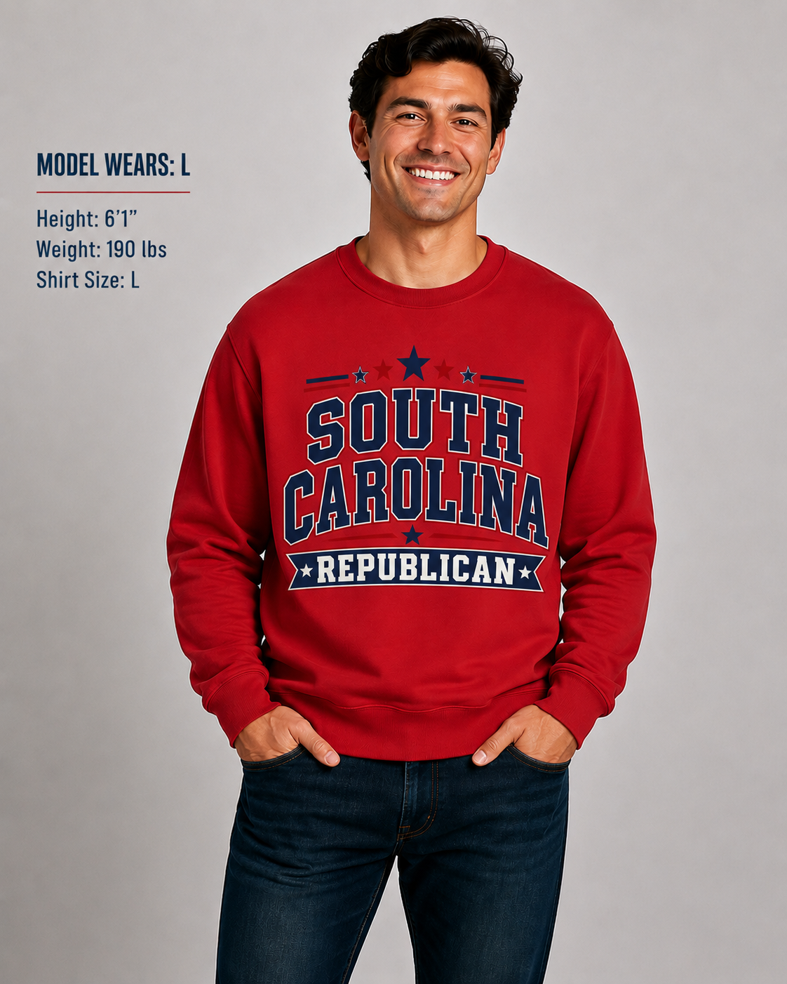South Carolina Republican Unisex Crewneck Sweatshirt State Pride Political Pullover Red 2026