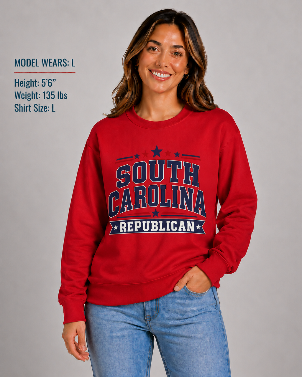 South Carolina Republican Unisex Crewneck Sweatshirt State Pride Political Pullover Red 2026