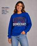 Iowa Democrat Unisex Crewneck Sweatshirt State Pride Political Pullover Blue 2026