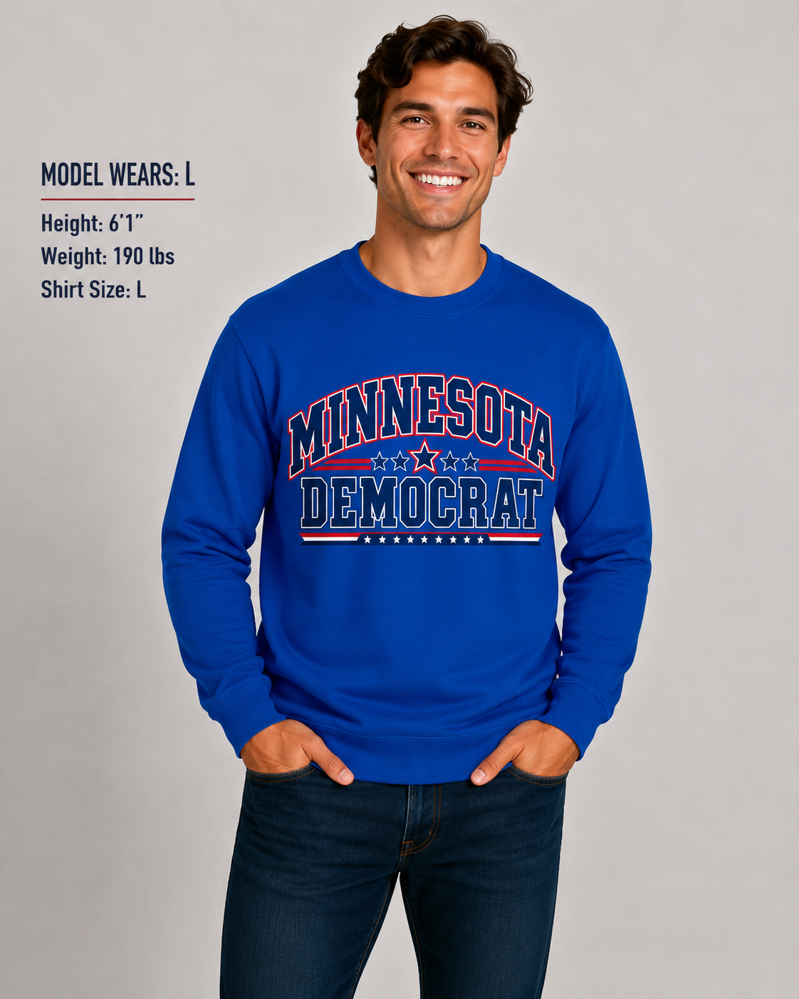 Minnesota Democrat Unisex Crewneck Sweatshirt State Pride Political Pullover Blue 2026