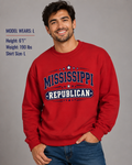 Mississippi Republican Unisex Crewneck Sweatshirt State Pride Political Pullover Red 2026