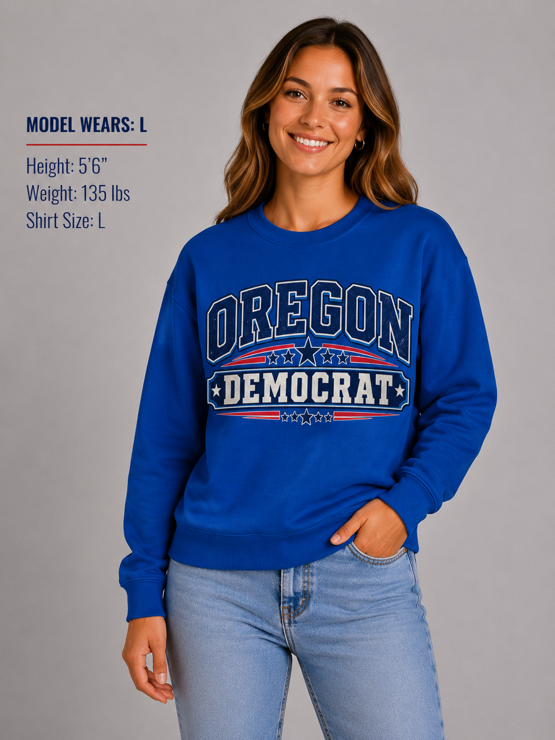 Oregon Democrat Unisex Crewneck Sweatshirt State Pride Political Pullover Blue 2026