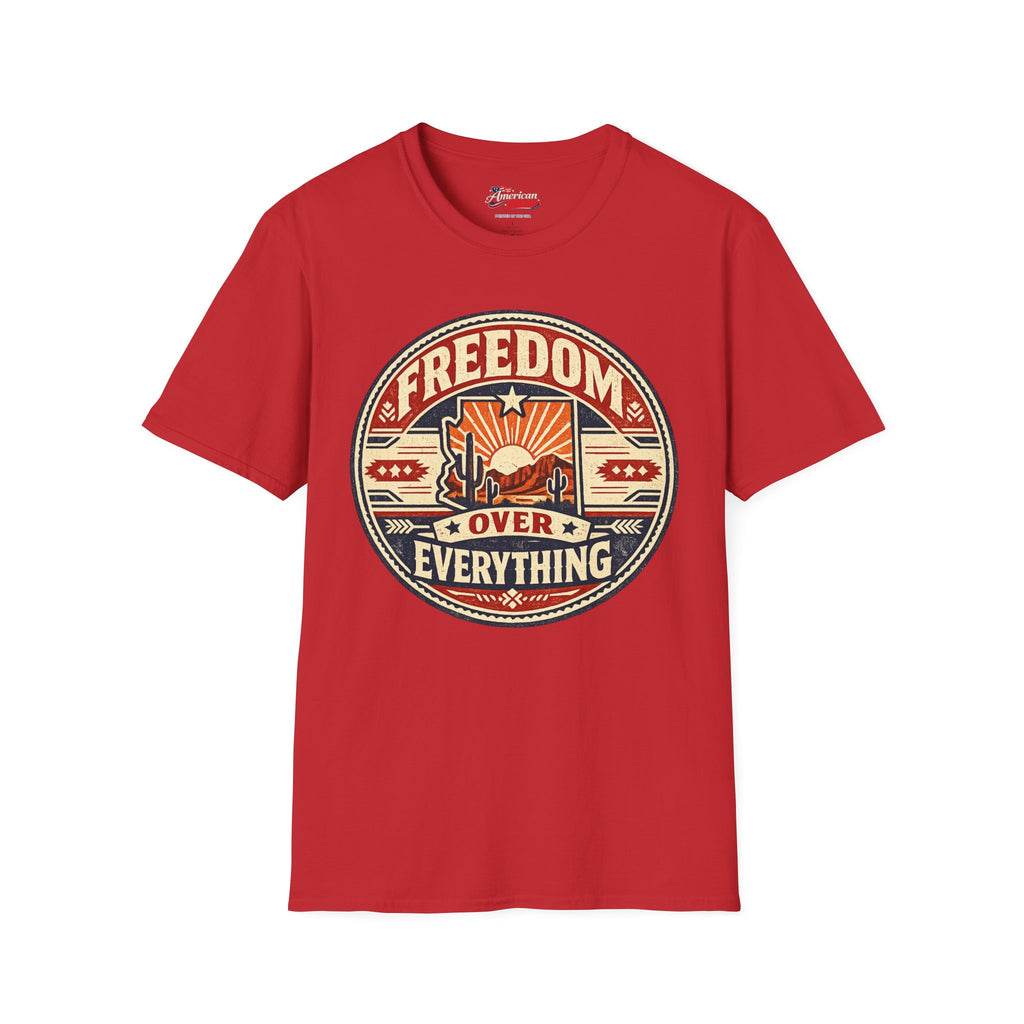 Vintage Arizona Freedom over Everything Unisex Softstyle T-Shirt Red 2026