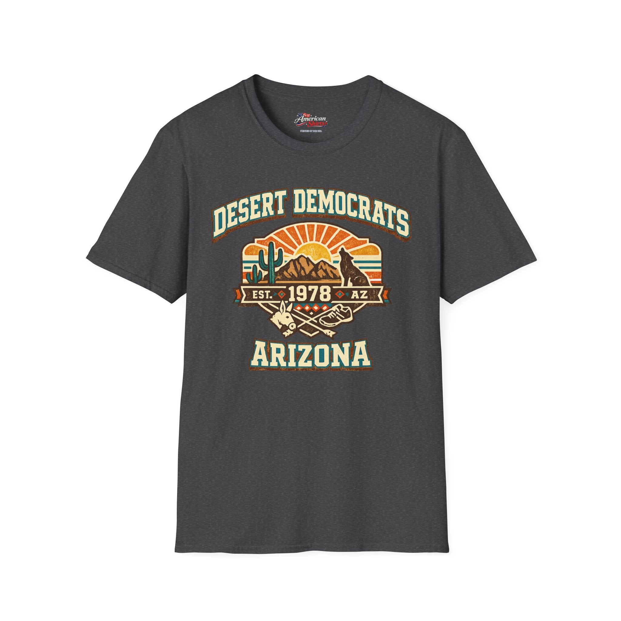 Arizona Desert Democrats Unisex Softstyle T-Shirt Blue 2026