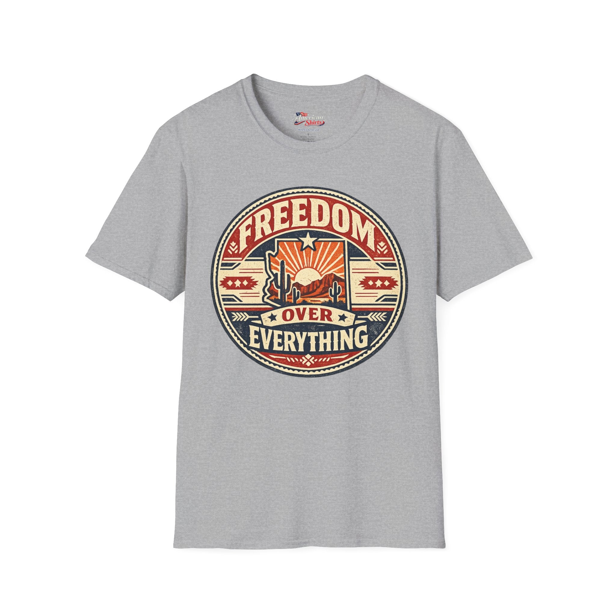 Vintage Arizona Freedom over Everything Unisex Softstyle T-Shirt Red 2026