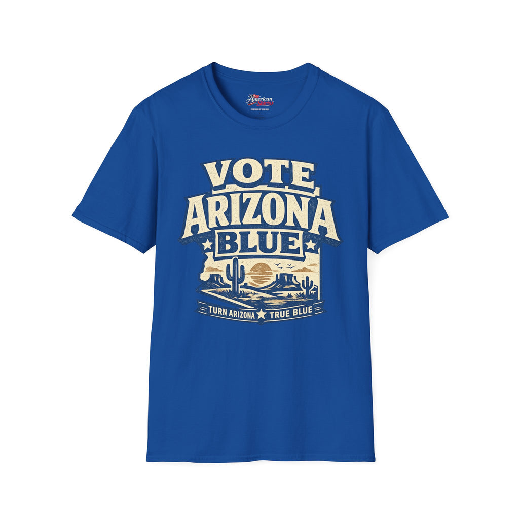 Vintage Arizona Blue Unisex Softstyle T-Shirt Blue 2026