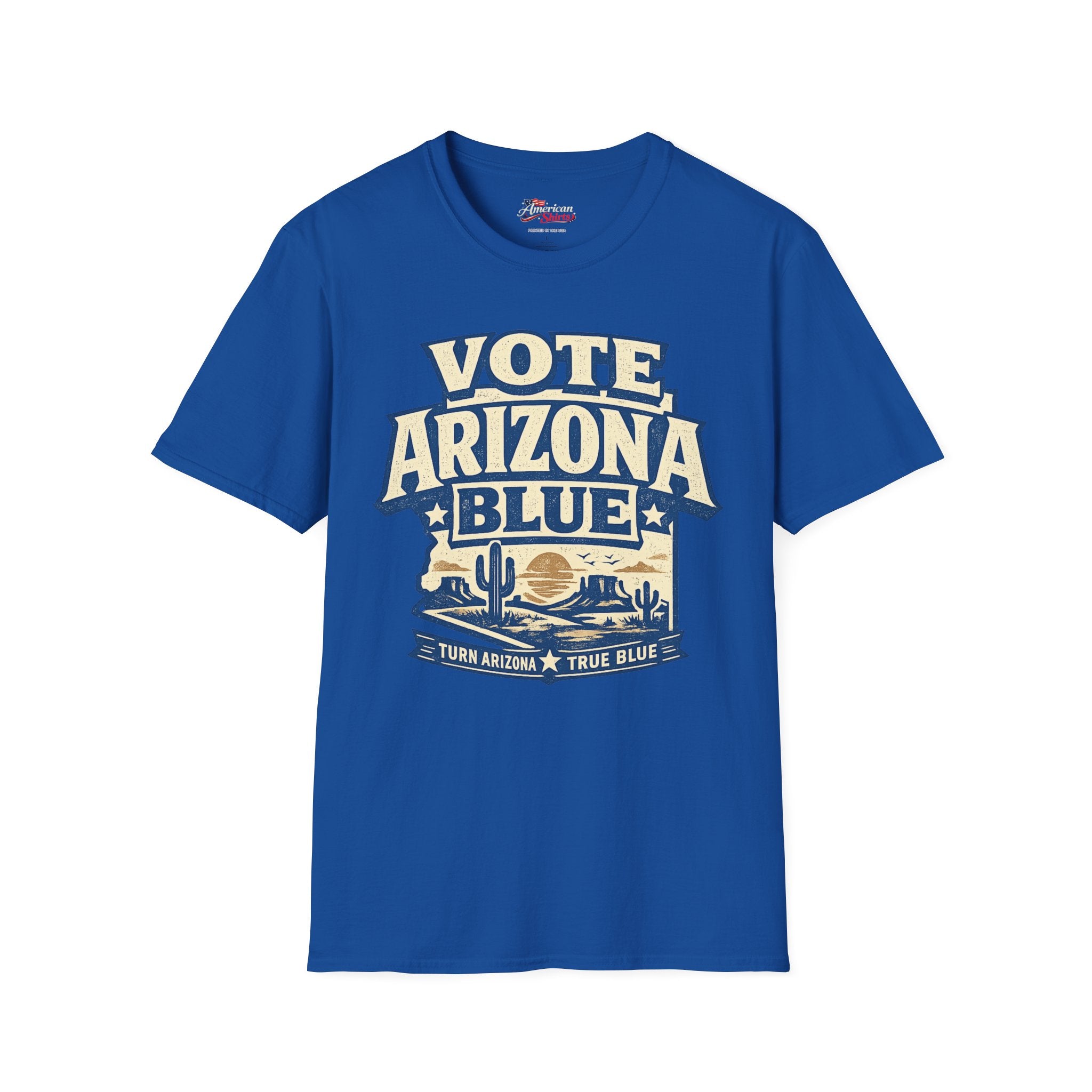 Vintage Arizona Blue Unisex Softstyle T-Shirt Blue 2026