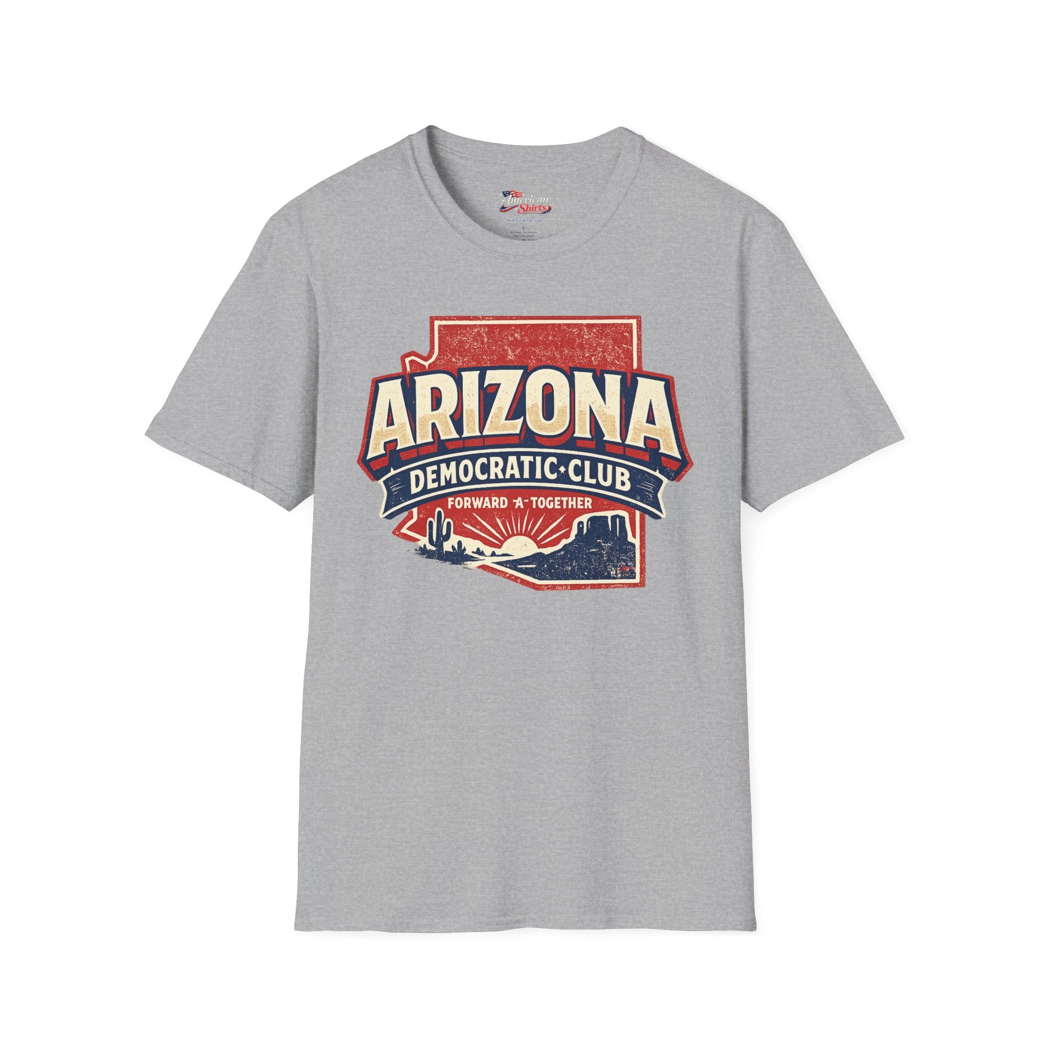 Vintage Arizona Democratic Club Unisex Softstyle T-Shirt Blue 2026