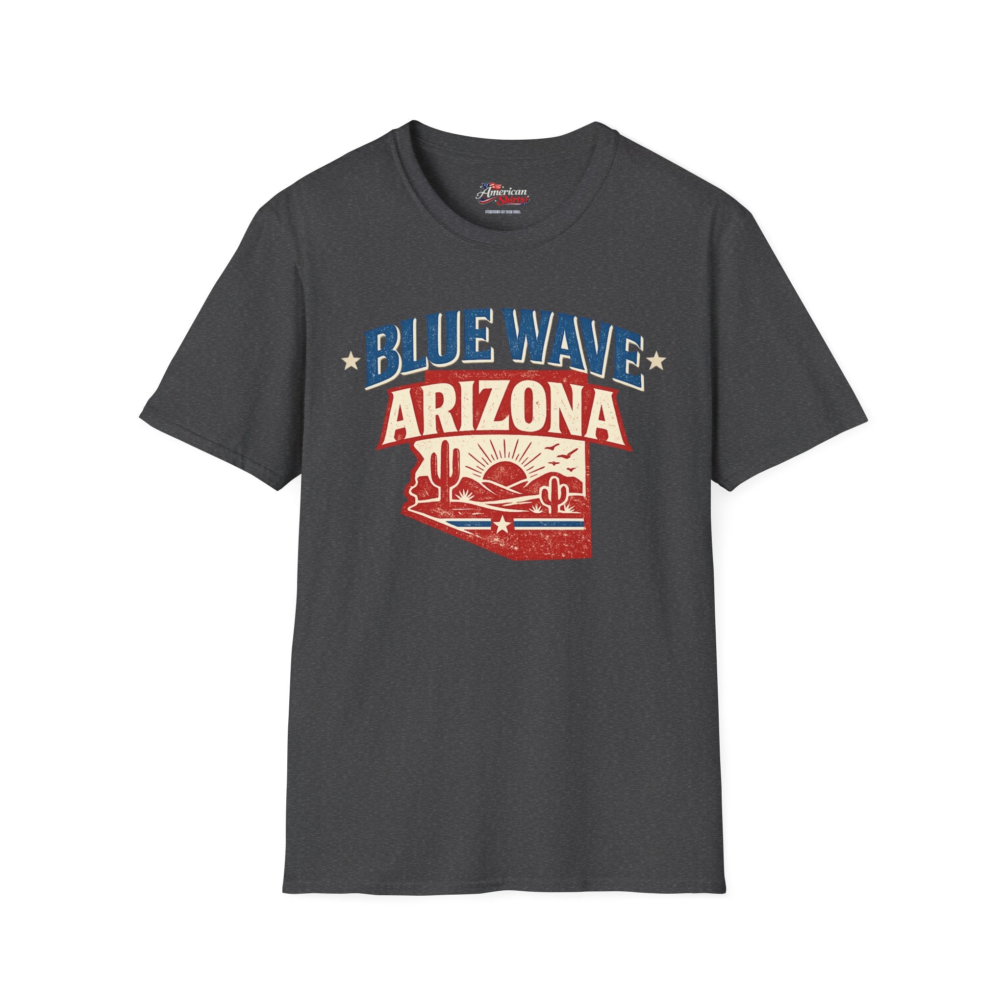 Vintage Arizona Blue Wave Unisex Softstyle T-Shirt Blue 2026