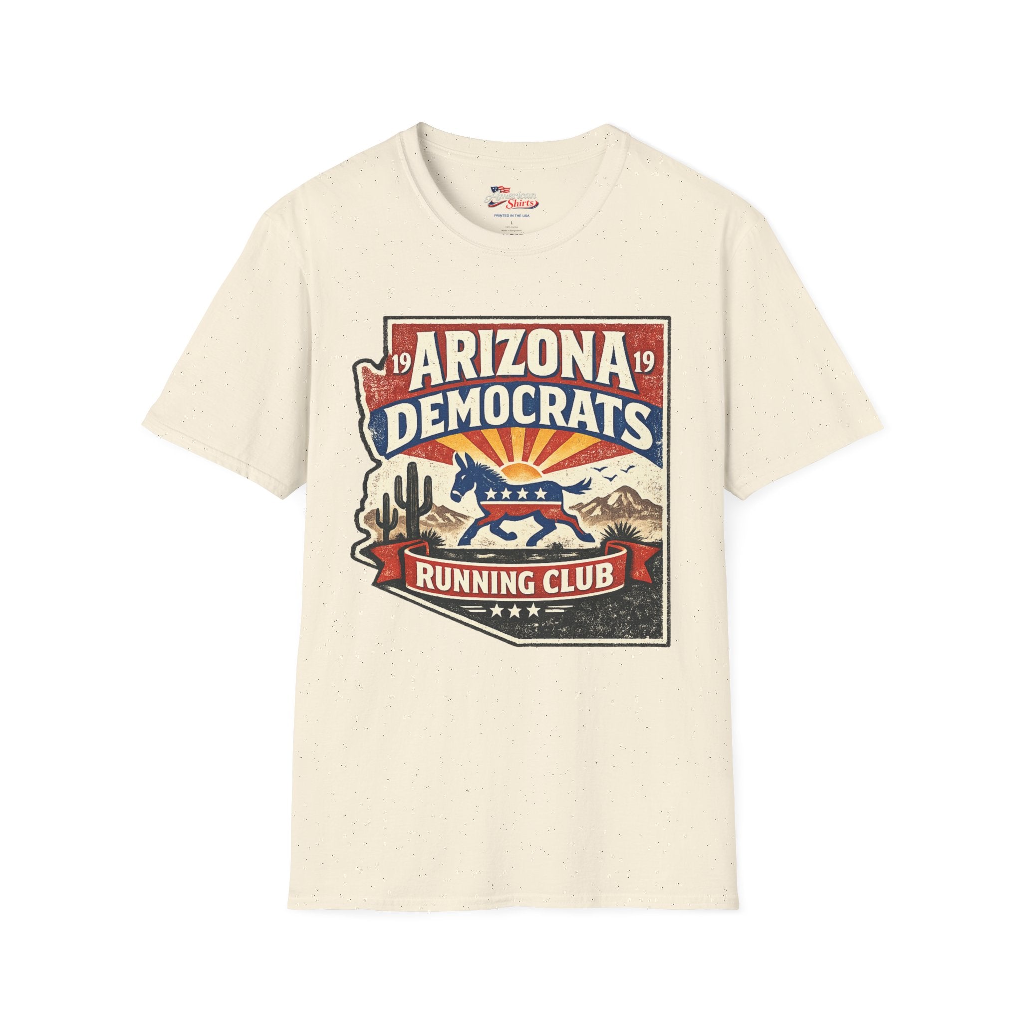 Arizona Democrats Running Club Unisex Softstyle T-Shirt Blue 2026