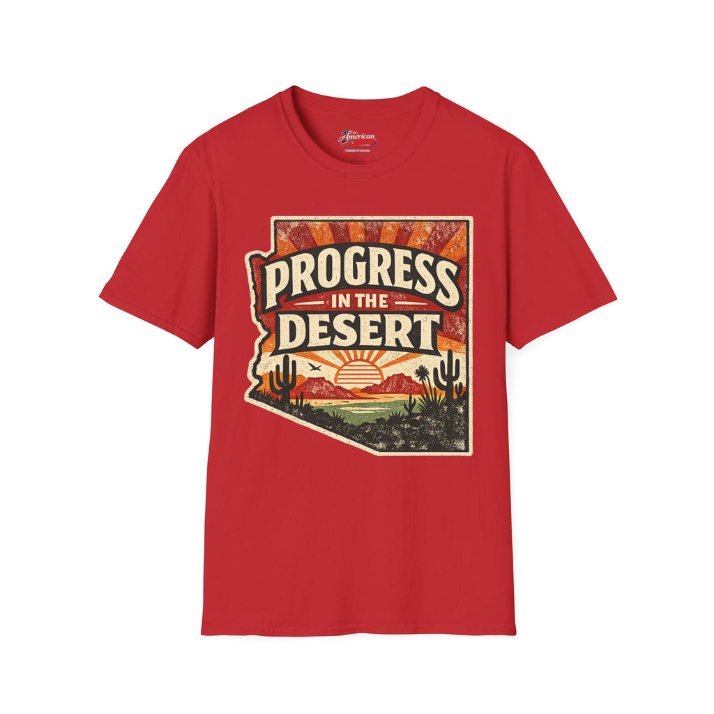 Vintage Arizona Progress in the desert Unisex Softstyle T-Shirt Red 2026