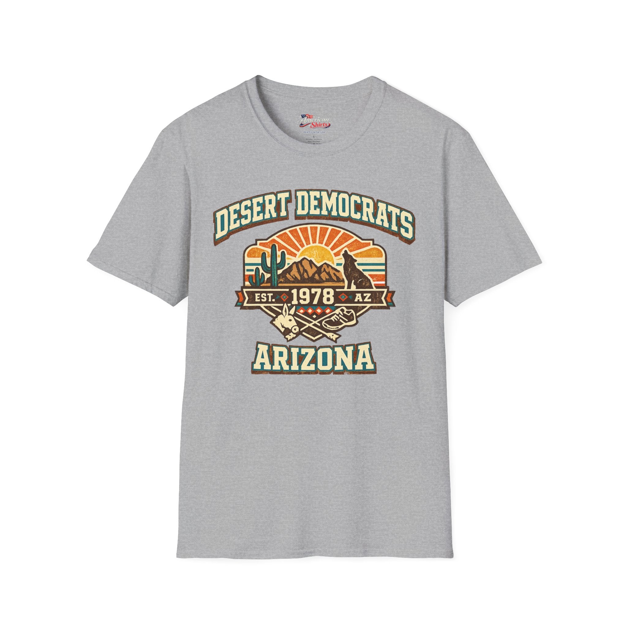 Arizona Desert Democrats Unisex Softstyle T-Shirt Blue 2026