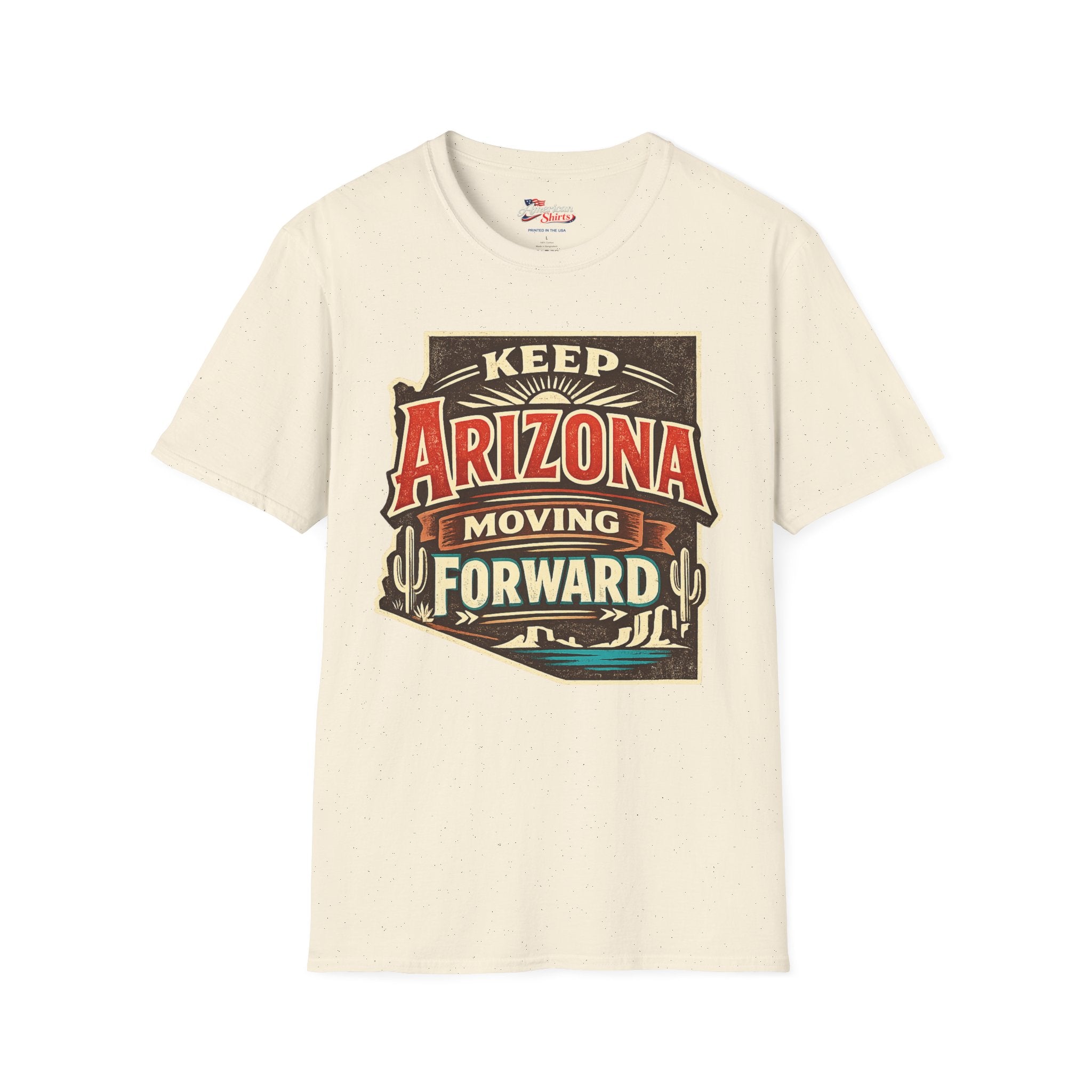 Keep Arizona Moving Forward design Unisex Softstyle T-Shirt Blue 2026