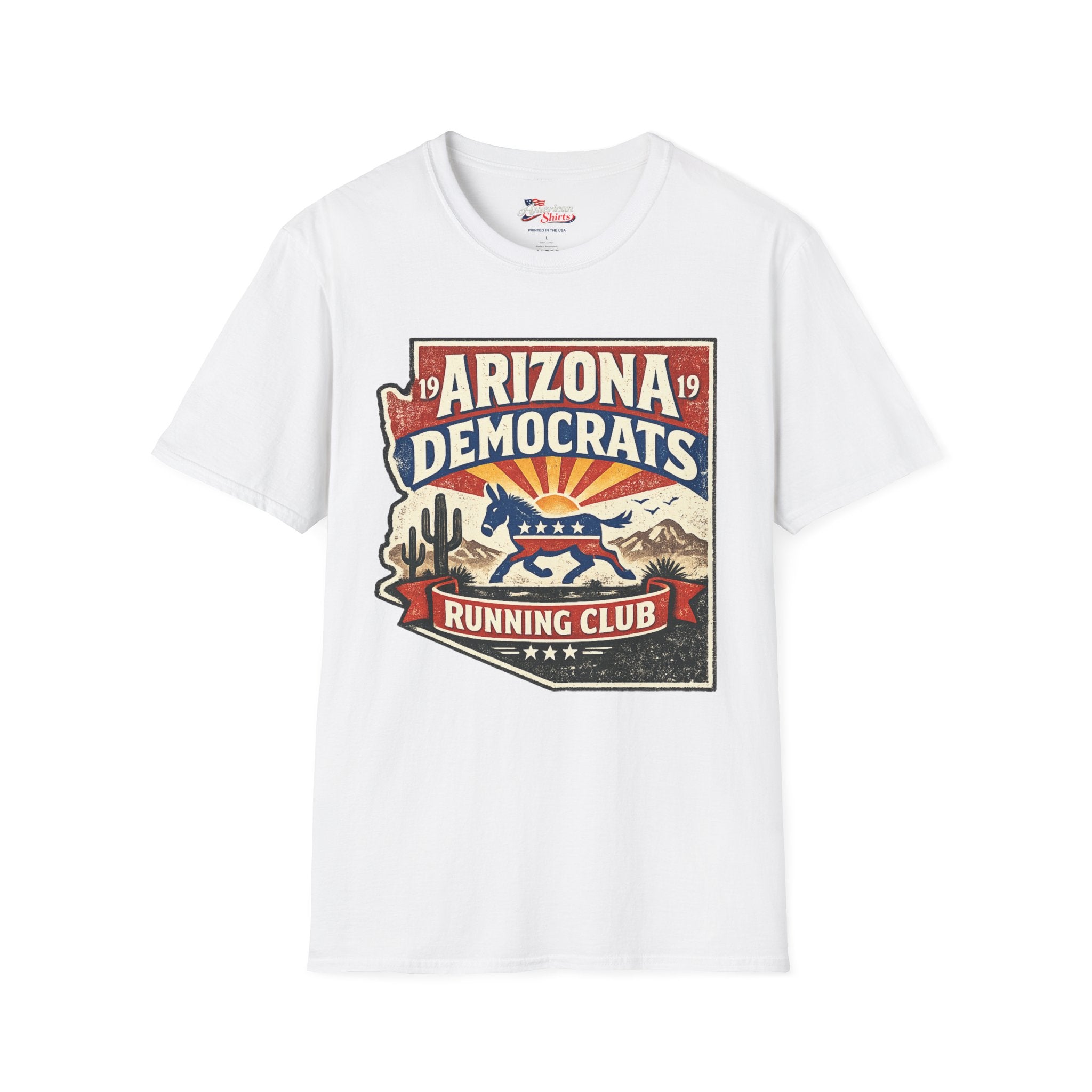 Arizona Democrats Running Club Unisex Softstyle T-Shirt Blue 2026