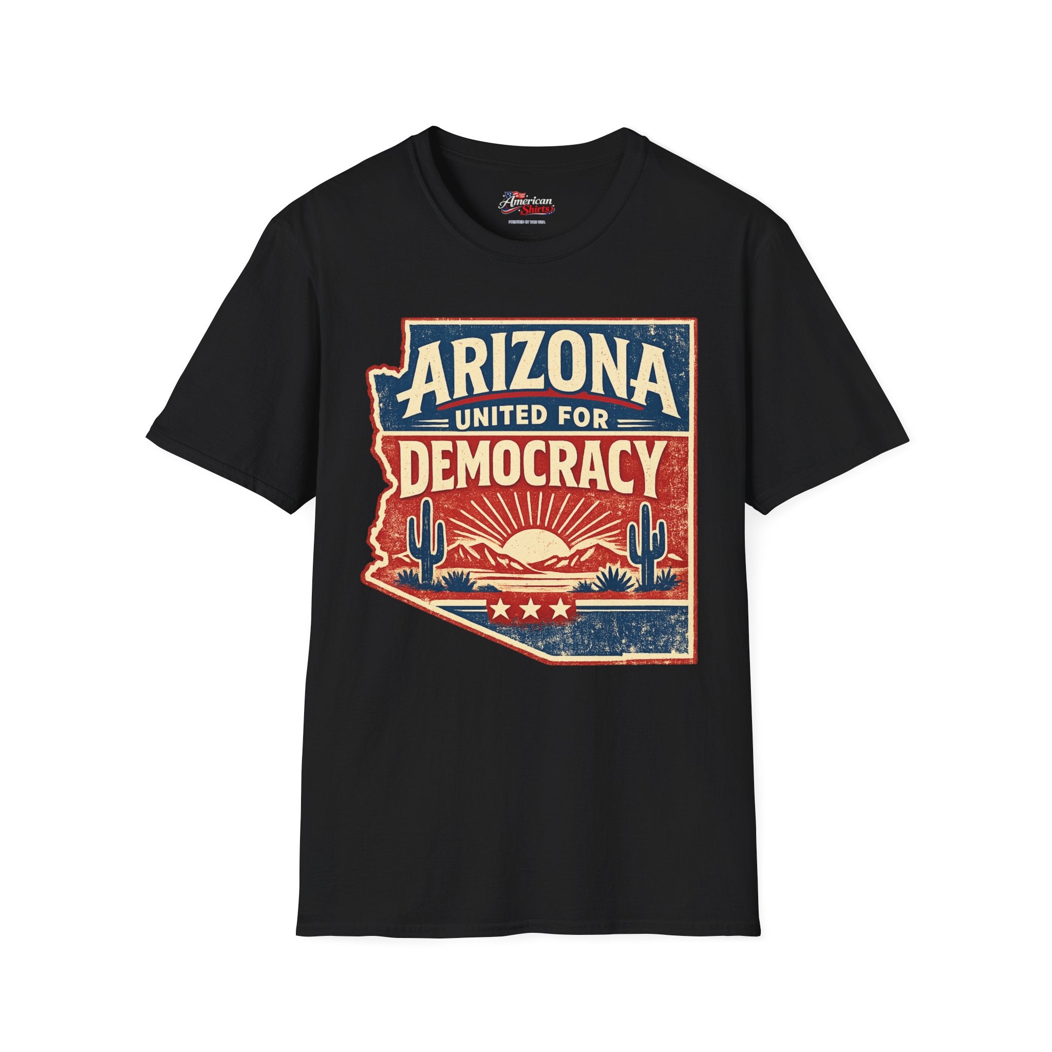 Arizona United For Democracy Unisex Softstyle T-Shirt Blue 2026