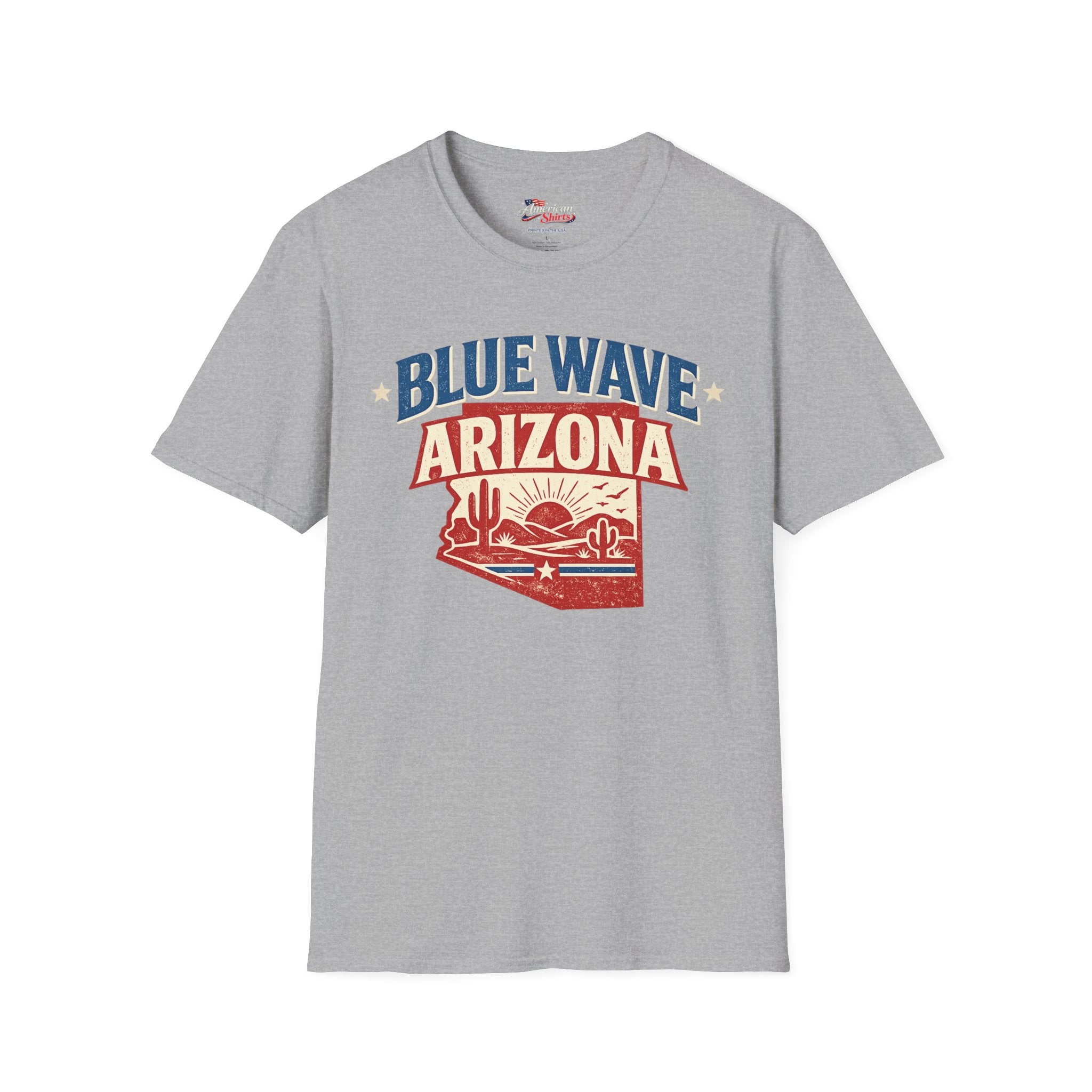 Vintage Arizona Blue Wave Unisex Softstyle T-Shirt Blue 2026