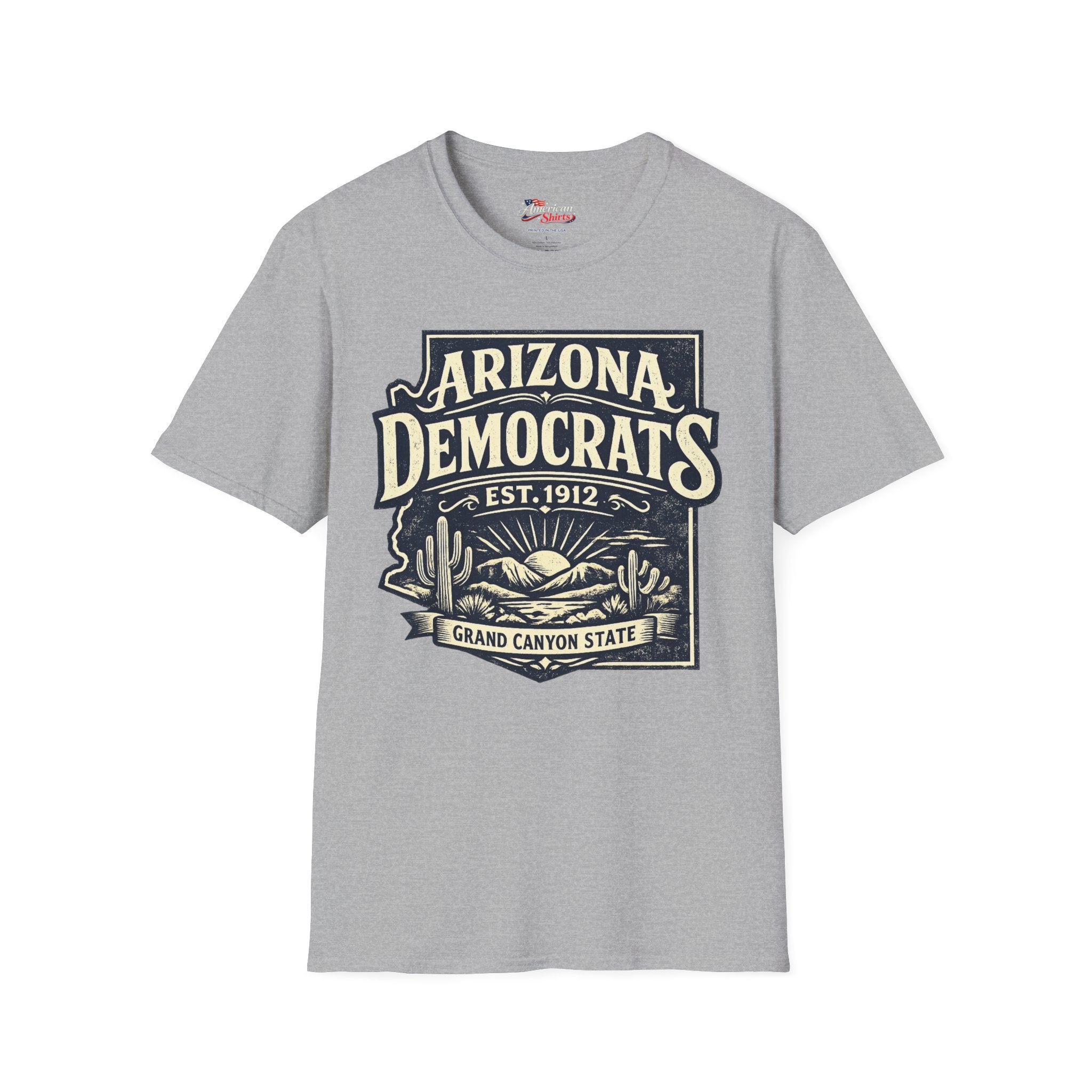 Vintage Arizona Democrats Unisex Softstyle T-Shirt Blue 2026
