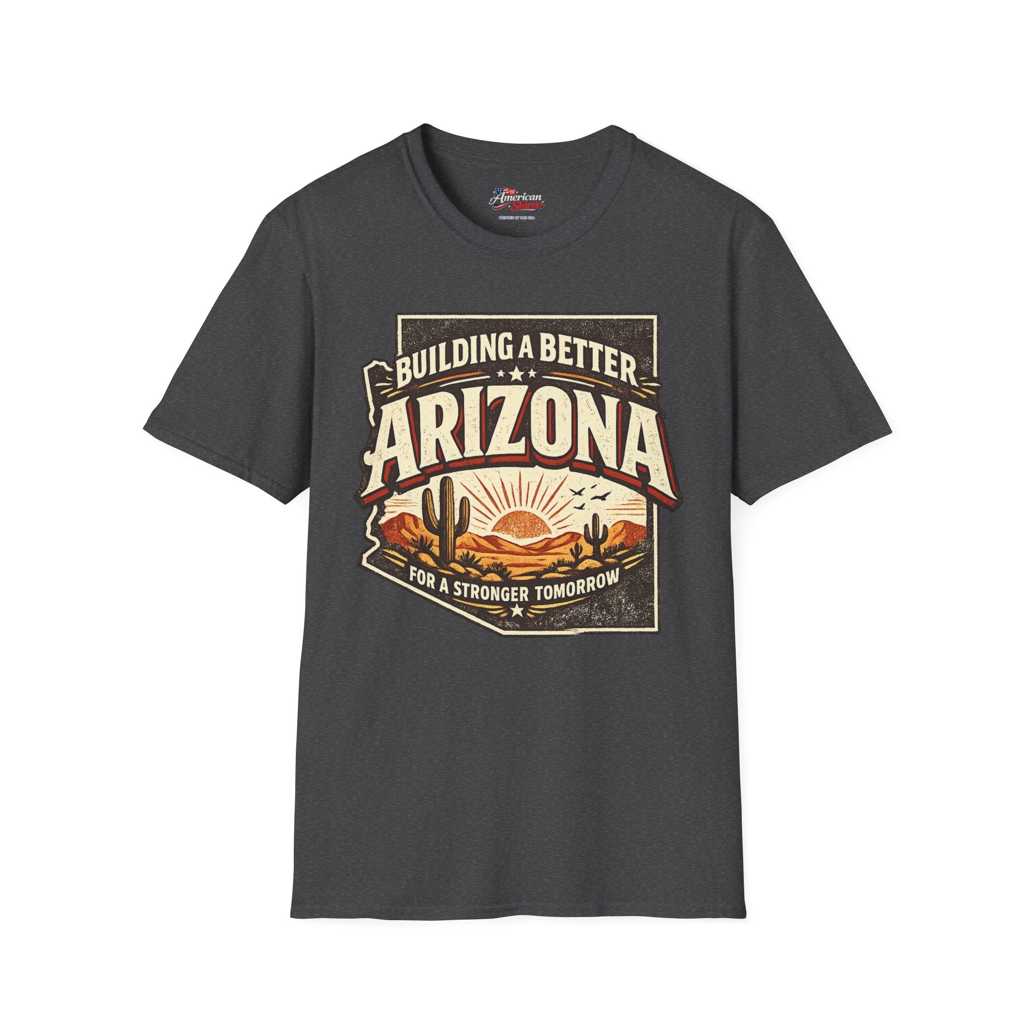 Vintage Building a better Arizona Unisex Softstyle T-Shirt Red 2026