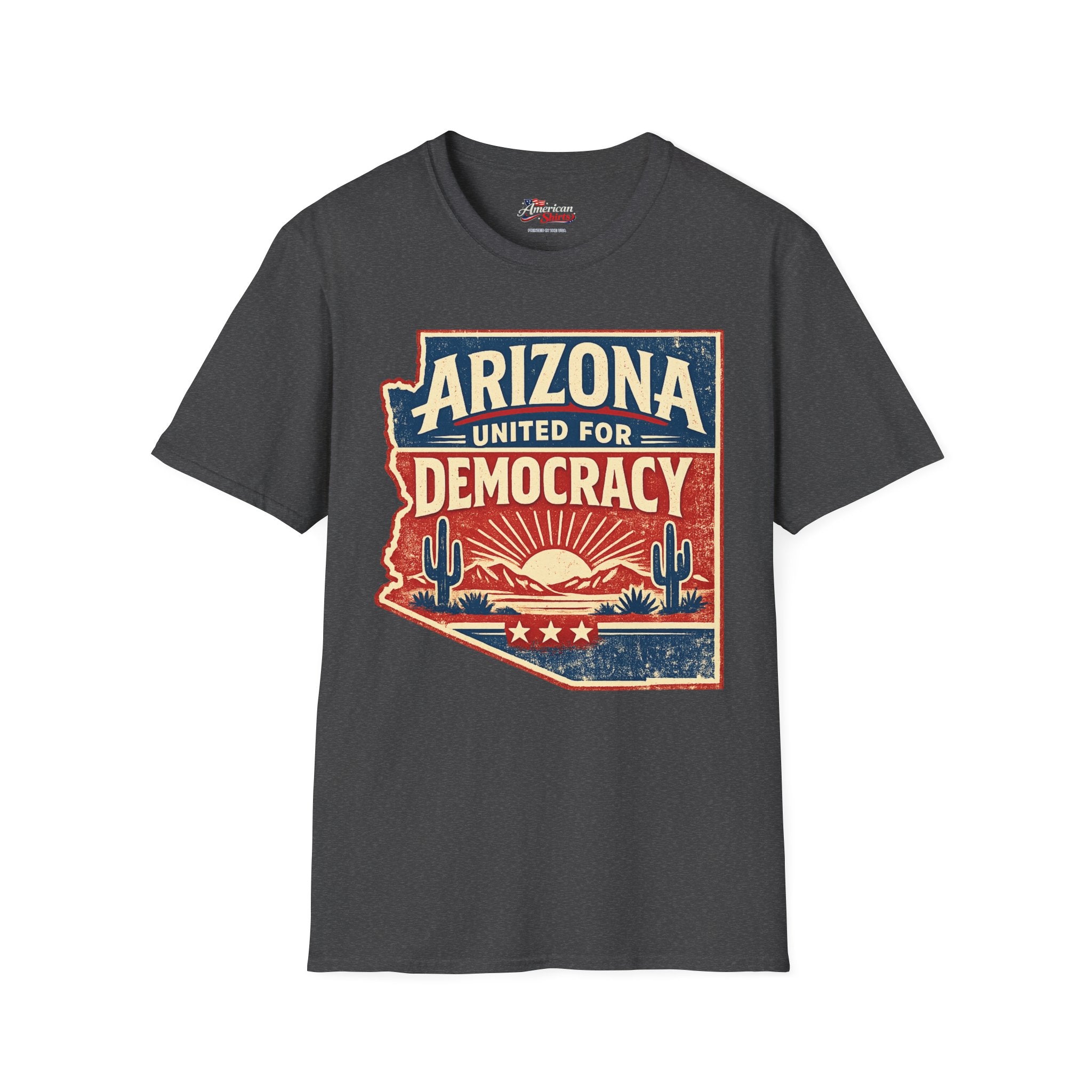 Arizona United For Democracy Unisex Softstyle T-Shirt Blue 2026